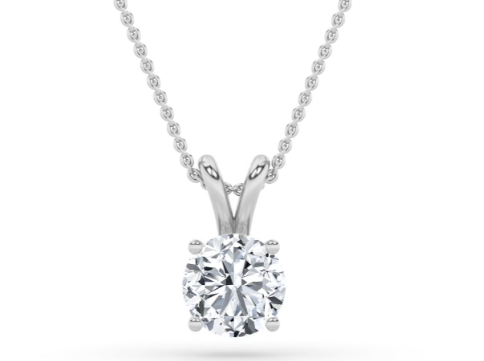 Lab Grown Round Diamond Solitaire Pendant